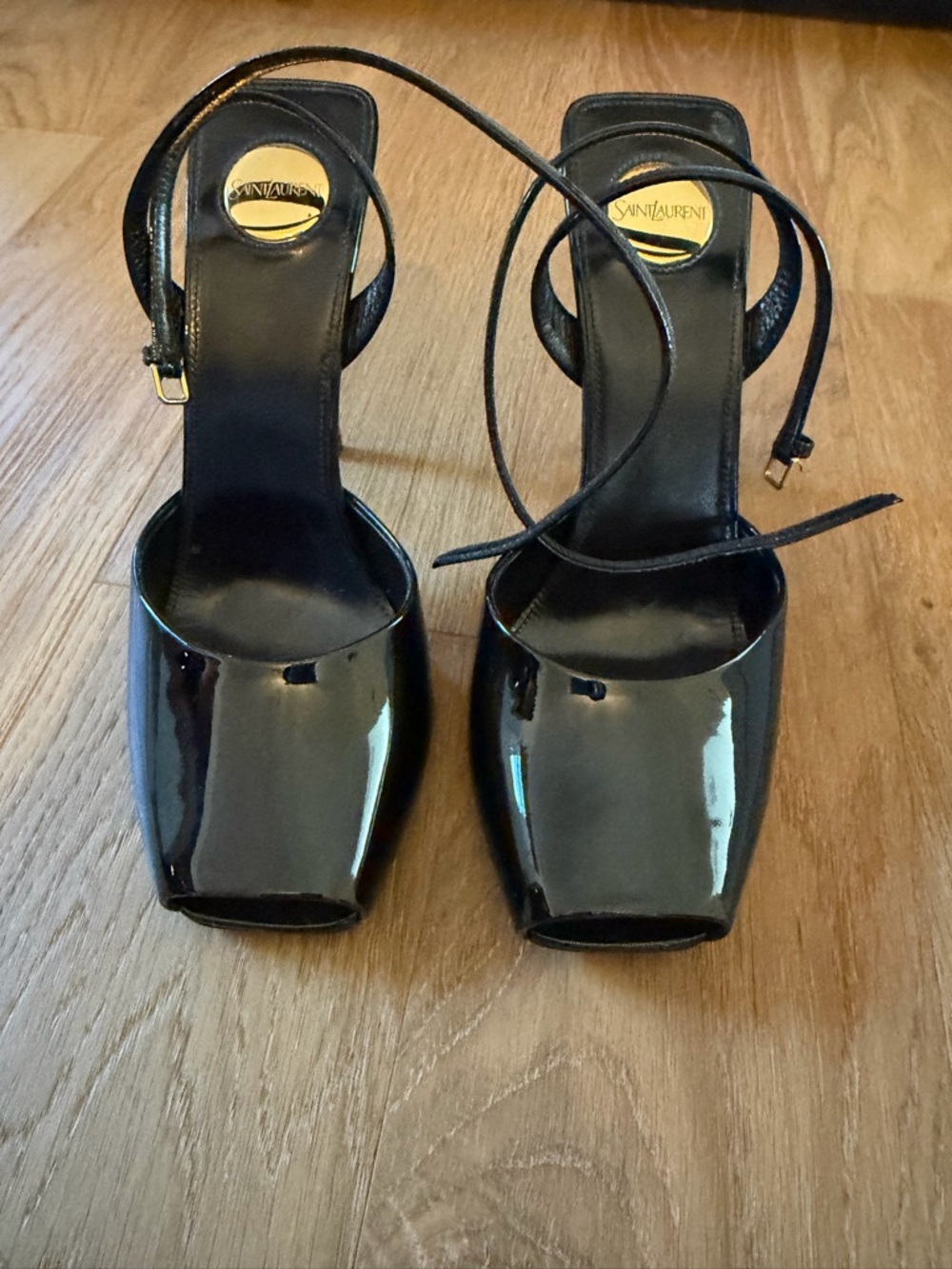 Saint Laurent Black Patent Leather La Scandale Heels